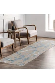 Pastel Home Gri Mavi Şönil Halı Kilim Yolluk Kaymaz Saçaklı Yıkanabilir Salon Koridor Mutfak Oturma Odası - 7