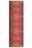 Pastel Home Pembe Kırmızı Eskitme Nostalji Anadolu Kilim Şönil Halı Yolluk Kaymaz Saçaklı Yıkanabilir - 6