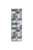 Pastel Home Gri Yeşil Çiçekli Patchwork Şönil Halı Kilim Yolluk Kaymaz Yıkanabilir Mutfak Koridor Oturma Odası - 6