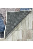 Pastel Home Mavi Mor Gri Abstract Şönil Halı Kilim Yolluk Yıkanabilir Kaymaz Salon Koridor Mutfak thumbnail 3
