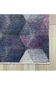 Pastel Home Geometrik Mor Pembe Şönil Halı Kilim Yolluk Yıkanabilir Kaymaz Salon Mutfak Oturma Odası Koridor - 2