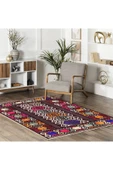 Pastel Home Bej Pembe Anadolu Kilim Modeli Şönil Halı Kilim Yolluk Kaymaz Yıkanabilir Salon Koridor Mutfak - 11