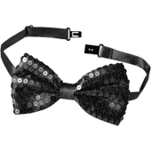 Gece Işıltısı Siyah Payetli Pullu Papyon 7x2 cm thumbnail 3