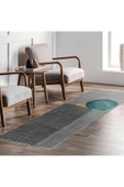 Pastel Home Gri Yeşil Modern Şönil Halı Kilim Yolluk Kaymaz Yıkanabilir Yatak Oturma Odası Mutfak Koridor - 7