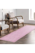 Pastel Home Modern Pembe Şönil Halı Kilim Yolluk Saçaklı Yıkanabilir Kaymaz Mutfak Koridor Salon Oturma Odası - 7