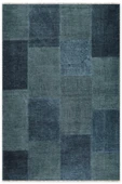Pastel Home Mavi Denim Patchwork Tasarım Şönil Halı Kilim Yolluk Kaymaz Saçaklı Yıkanabilir Genç Odası Mutfak - 1