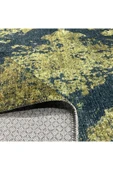 Pastel Home Tasarım vintage şönil halı kilim yolluk zeytin yeşili antrasit siyah yıkanabilir kaymaz taban saçak - 4