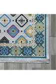 Pastel Home Renkli Etnik Desenli Bohem Şönil Halı Kilim Yolluk Kaymaz Yıkanabilir Salon Mutfak Koridor Çocuk Oda thumbnail 2