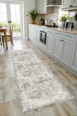 Pastel Home Vintage Bej Gri Şönil Halı Kilim Yolluk Kaymaz Yıkanabilir Saçaklı Salon Mutfak Koridor thumbnail 6