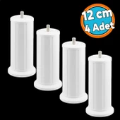 (4 Adet ) Mobilya Baza Tv Ünitesi Yükseltme Ayağı Destek Ayağı 12 cm Beyaz Plastik thumbnail 1