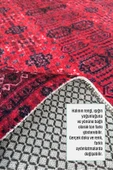 Pastel Home Tasarım Bordo Kırmızı Afgan Türkmen Şönil Halı Kilim Yolluk Kaymaz Yıkanabilir Salon Mutfak Koridor thumbnail 5