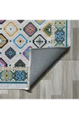 Pastel Home Renkli Etnik Desenli Bohem Şönil Halı Kilim Yolluk Kaymaz Yıkanabilir Salon Mutfak Koridor Çocuk Oda thumbnail 3