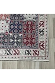 Pastel Home Ekru Bordo Antrasit Etnik Şönil Halı Kilim Yolluk Kaymaz Yıkanabilir Oturma Odası Mutfak Koridor - 2