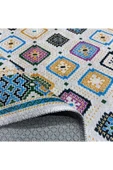 Pastel Home Renkli Etnik Desenli Bohem Şönil Halı Kilim Yolluk Kaymaz Yıkanabilir Salon Mutfak Koridor Çocuk Oda thumbnail 4