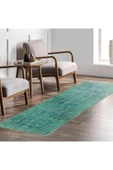 Pastel Home Su Yeşili Eskitme Şönil Halı Kilim Yolluk Kaymaz Yıkanabilir Saçaklı Oturma Odası Mutfak Koridor - 6