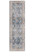 Pastel Home Bej Mavi Tasarım Şönil Halı Kilim Yolluk Kaymaz Yıkanabilir Saçaklı Oturma Odası Mutfak Koridor - 6