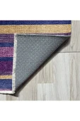 Pastel Home Eskitme Mor Hardal Renkli Şönil Halı Kilim Yolluk Yıkanabilir Kaymaz Saçaklı - 3
