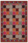 Pastel Home Turuncu Pembe Kahve Etnik Şönil Halı Kilim Yolluk Kaymaz Yıkanabilir Kordidor Mutfak Yatak Odası - 1