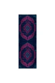 Pastel Home Modern Vintage Fuşya Lacivert Şönil Halı Kilim Yolluk Kaymaz Pamuk Taban Yıkanabilir Saçaklı thumbnail 6