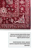 Pastel Home Tasarım Bordo Kırmızı Türkmen Klasik Şönil Halı Kilim Yolluk Kaymaz Yıkanabilir Salon Mutfak Koridor - 3