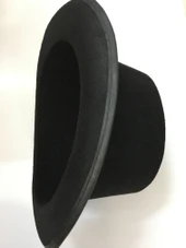 Yetişkinler İçin Siyah Renk Ringmaster Sihirbaz Şapkası Fötr Şapka 15 cm thumbnail 5