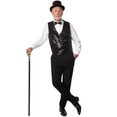 Gece Işıltısı Siyah Payetli Pullu Papyon 7x2 cm thumbnail 5