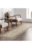 Pastel Home Bej Krem Etnik Şönil Halı Kilim Yolluk Kaymaz Yıkanabilir Saçaklı Koridor Mutfak Oturma Odası thumbnail 7