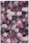 Pastel Home Geometrik Mor Pembe Şönil Halı Kilim Yolluk Yıkanabilir Kaymaz Salon Mutfak Oturma Odası Koridor - 1