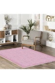 Pastel Home Modern Pembe Şönil Halı Kilim Yolluk Saçaklı Yıkanabilir Kaymaz Mutfak Koridor Salon Oturma Odası - 5