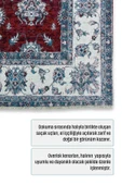 Pastel Home Mavi Klasik Şönil Halı Kilim Yolluk Yıkanabilir Kaymaz Oturma Odası Salon Mutfak Halısı - 7