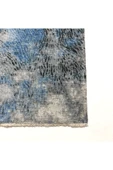 Pastel Home Antrasit Gri Mavi Abstract Şönil Halı Kilim Yolluk Kaymaz Taban Yıkanabilir Saçaklı thumbnail 2