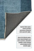 Pastel Home Mavi Denim Patchwork Tasarım Şönil Halı Kilim Yolluk Kaymaz Saçaklı Yıkanabilir Genç Odası Mutfak - 4
