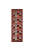 Pastel Home Turuncu Pembe Kahve Etnik Şönil Halı Kilim Yolluk Kaymaz Yıkanabilir Kordidor Mutfak Yatak Odası - 6