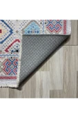 Pastel Home Renkli Etnik Desenli Bohem Şönil Halı Kilim Yolluk Kaymaz Yıkanabilir Salon Mutfak Koridor Çocuk Oda thumbnail 3