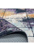 Pastel Home Bohem Eskitme Şönil Halı Kilim Yolluk Mor Kaymaz Pamuk Taban Yıkanabilir Kendinden Saçaklı thumbnail 10