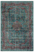 Pastel Home Vintage Yeşil Şönil Halı Kilim Yolluk Kaymaz Yıkabanilir Saçaklı Salon Mutfak Koridor - 1