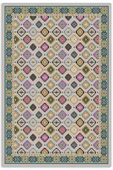 Pastel Home Renkli Etnik Desenli Bohem Şönil Halı Kilim Yolluk Kaymaz Yıkanabilir Salon Mutfak Koridor Çocuk Oda thumbnail 1