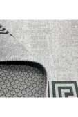 Pastel Home Modern Gri Çerçeveli Gri Şönil Halı Kilim Yolluk Yıkanabilir Kaymaz Salon Mutfak Koridor thumbnail 4