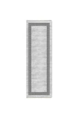 Pastel Home Modern Gri Çerçeveli Gri Şönil Halı Kilim Yolluk Yıkanabilir Kaymaz Salon Mutfak Koridor thumbnail 6
