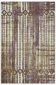 Pastel Home Bohem Etnik Desenli Mor Kahve Şönil Halı Kilim Yolluk Kaymaz Yıkanabilir Saçaklı - 1