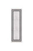 Pastel Home Siyah Çerçeveli Gri Şönil Halı Yolluk Kilim Salon Koridor Mutfak Kaymaz Yıkanabilir thumbnail 6
