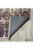 Pastel Home Bohem Etnik Desenli Mor Kahve Şönil Halı Kilim Yolluk Kaymaz Yıkanabilir Saçaklı - 3
