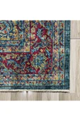 Pastel Home Vintage Yeşil Şönil Halı Kilim Yolluk Kaymaz Yıkabanilir Saçaklı Salon Mutfak Koridor - 2