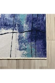 Pastel Home Bohem Eskitme Şönil Halı Kilim Yolluk Mor Kaymaz Pamuk Taban Yıkanabilir Kendinden Saçaklı thumbnail 2