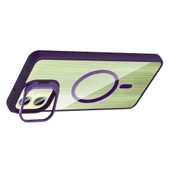 Galaxy A06 Kılıf Standlı ve Kamera Lens Hediyeli M-Safe Şarj Özellikli Zore Etro Kapak - 3