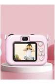 Mini 1080p Hd Çocuk Kamera Dijital Fotoğraf Makinesi 2.0 Inç Ekran 5 Adet Oyun Pembe - 2