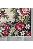 Pastel Home Etnik Çiçekli Karabağ Desenli Şönil Halı Kilim Kaymaz Pamuk Taban Kendinden Saçaklı Yıkanabilir - 2