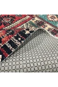 Pastel Home Vintage Bordo Yeşil Patchwork Şönil Halı Kilim Yolluk Kaymaz Yıkanabilir Saçaklı Mutfak Salon - 4