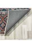 Pastel Home Kahverengi Yeşil Eskitme Patchwork Şönil Halı Kilim Yolluk Kaymaz Yıkanabilir Saçaklı - 3