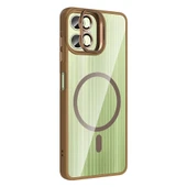 Galaxy A06 Kılıf Standlı ve Kamera Lens Hediyeli M-Safe Şarj Özellikli Zore Etro Kapak - 6